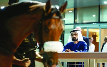 الصورة: الصورة: محمد بن راشد يرحب بضيوف كأس دبي العالمي