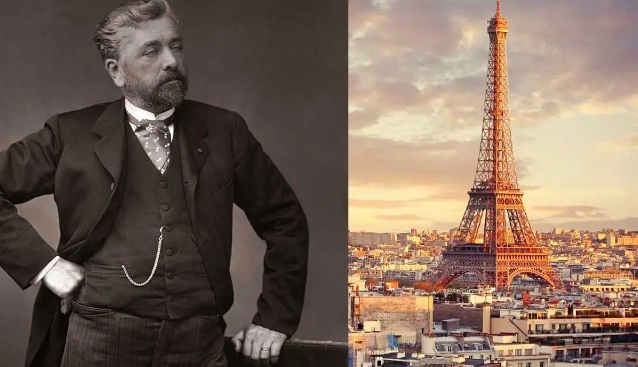 الصورة : 1889 المهندس الفرنسي غوستاف إيفل يفتتح في باريس برج إيفل الذي بناه وسماه باسمه.