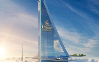 الصورة: الصورة: برج يعلوه مدرج طائرات.. مشروع من طيران الامارات.. هل هي كذبة ابريل؟
