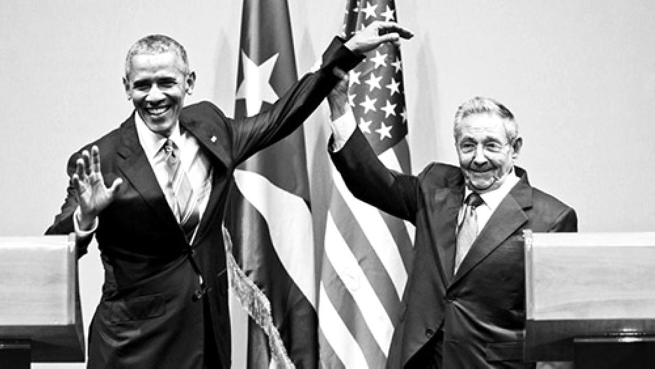 الصورة : 2015 الرئيس الأمريكي باراك أوباما يعلن بداية العمل على إزالة كوبا من قائمة الدول الداعمة للإرهاب