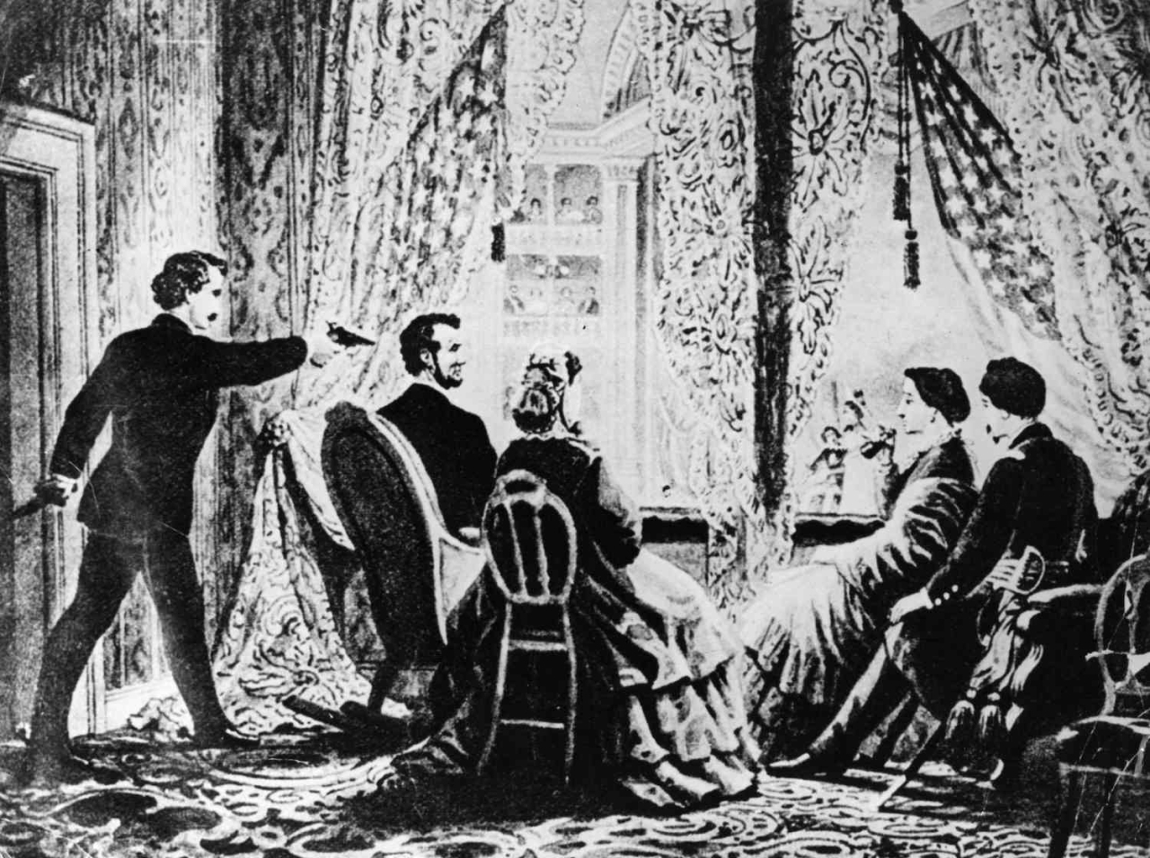 الصورة : 1865 اغتيال الرئيس الأمريكي أبراهام لينكون بالرصاص خلال مشاهدته عرضاً مسرحياً في واشنطن.