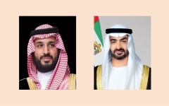 الصورة: الصورة: رئيس الدولة وولي عهد السعودية يبحثان خلال اتصال هاتفي التطورات في المنطقة