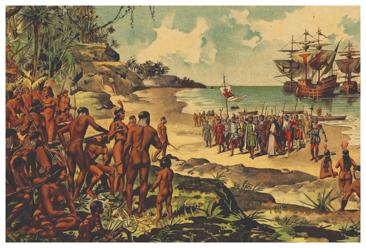 الصورة : 1500 اكتشاف البرازيل بالصدفة عن طريق البحار البرتغالي بيدرو ألفاريز كابرال.