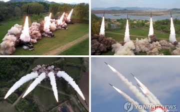 الصورة: الصورة: زعيم كوريا الشمالية يشرف على مناورة تحاكي "هجوماً نووياً مضاداً"