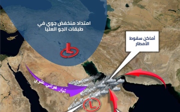 الصورة: الصورة: الإمارات.. منخفض جوي الأربعاء والخميس يصاحبه سقوط أمطار على مناطق متفرقة