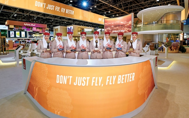 الصورة: الصورة: «طيران الإمارات» تحصد 8 جوائز عالمية خلال سوق السفر العربي