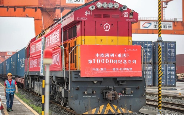 الصورة: الصورة: قطارات الشحن بين الصين وأوروبا تقطع 90 ألف رحلة