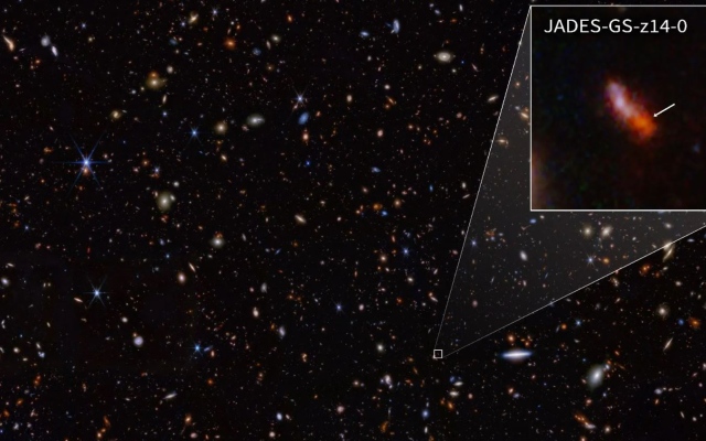 الصورة: الصورة: "جيمس ويب" يحطّم رقمه القياسي بعد اكتشاف أبعد مجرة تُرصَد على الاطلاق
